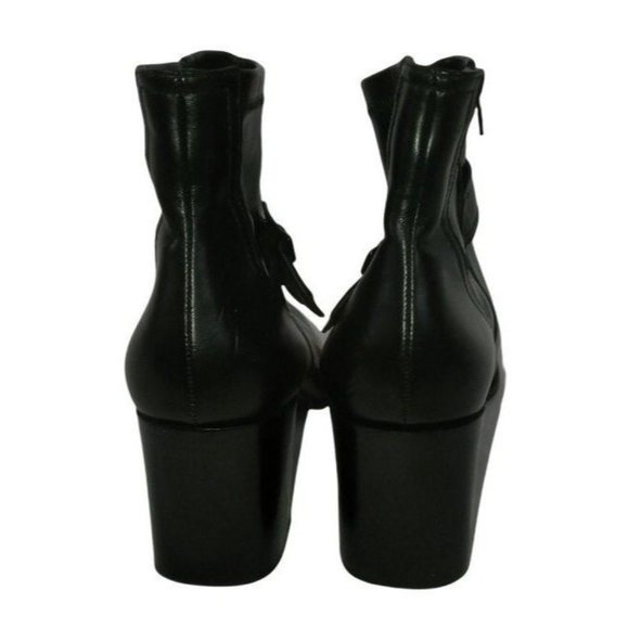 Franco Sarto Boots, Black Vegan Leather, Stretch Fabric, Ankle Booties Womens 10 - Picture 6 of 10